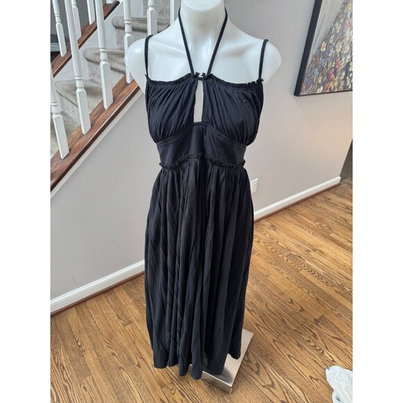 Ulla Johnson Freya Strappy Halter Neck Midi Dress Black Size 6 - Picture 4 of 5
